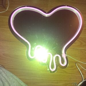 Light up heart mirror